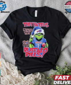 Official Grinch Santa they hate us because they ain’t us Buffalo Bills Christmas Holidays shirt