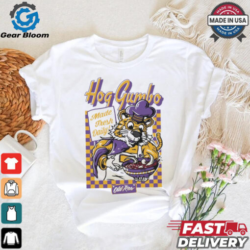 Official Hog Gumbo Made Fresh Daily LSU Tigers Vs Arkansas Razorbacks Graphic t shirt