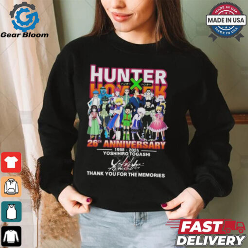 Official Hunter x Hunter 26th Anniversary 1998 2024 Yoshihiro Togashi Thank You For The Memories Signature Shirt