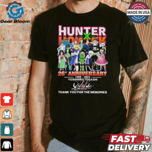 Official Hunter x Hunter 26th Anniversary 1998 2024 Yoshihiro Togashi Thank You For The Memories Signature Shirt