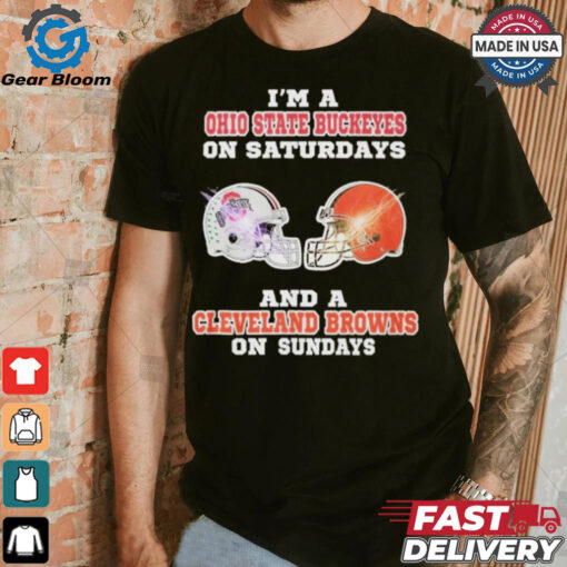 Official I’m A Ohio State Buckeye On Saturdays And A Cleveland Browns On Sundays Shirt