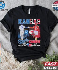 Official Kansas City Royals On Days All Season Kansas City Chiefs On Sundays T Shirt