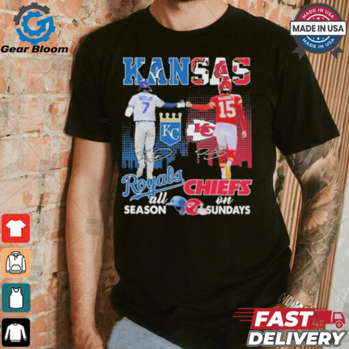 Official Kansas City Royals On Days All Season Kansas City Chiefs On Sundays T Shirt