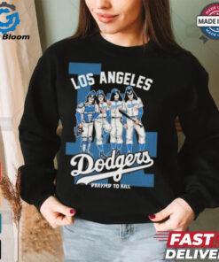 Official Kiss Band X Los Angeles Dodgers Dressed To Kill Shirt