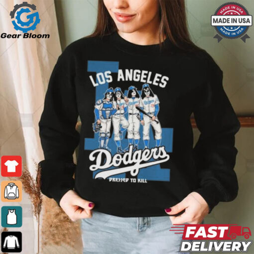 Official Kiss Band X Los Angeles Dodgers Dressed To Kill Shirt