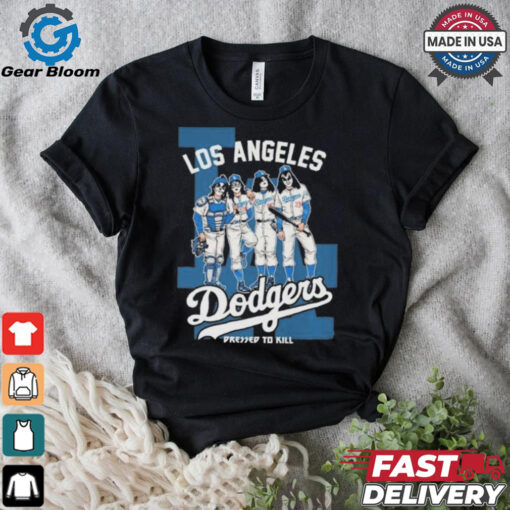 Official Kiss Band X Los Angeles Dodgers Dressed To Kill Shirt