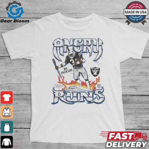 Official Las Vegas Raiders Angry Runs Bo Jackson NFL t shirt