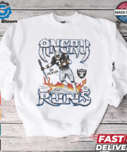 Official Las Vegas Raiders Angry Runs Bo Jackson NFL t shirt