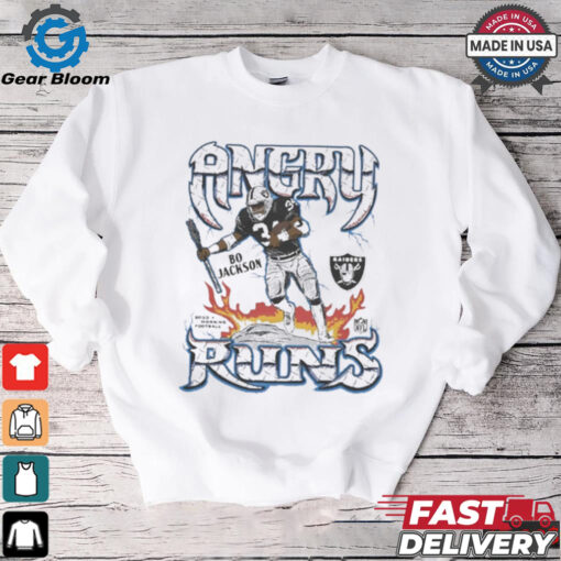 Official Las Vegas Raiders Angry Runs Bo Jackson NFL t shirt