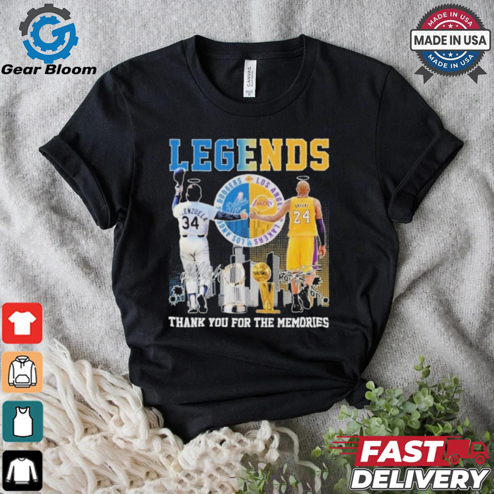 Official Legends Los Angeles Dodgers MLB x Los Angeles Lakers NBA Thank You for The Memories T Shirt Official Legends Los Angeles Dodgers MLB x Los Angeles Lakers NBA Thank You for The Memories T Shirt
