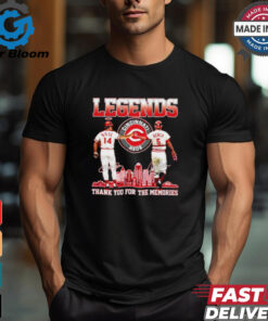 Official Legends Reds Pete Rose Johnny Bench thank you for the memories shirt