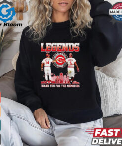 Official Legends Reds Pete Rose Johnny Bench thank you for the memories shirt