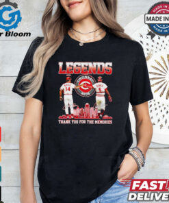 Official Legends Reds Pete Rose Johnny Bench thank you for the memories shirt