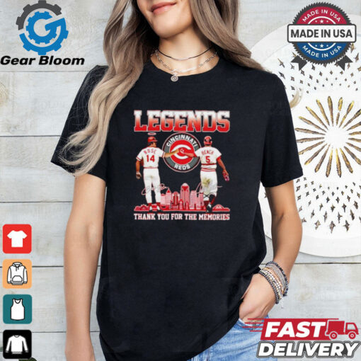 Official Legends Reds Pete Rose Johnny Bench thank you for the memories shirt