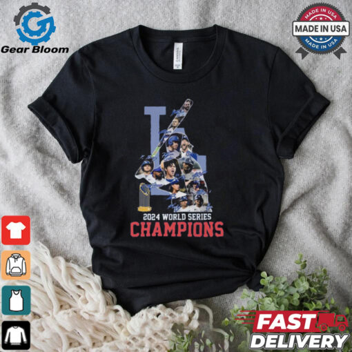 Official Los Angeles Dodgers 2024 Champions Autographed T Shirt