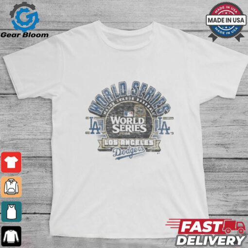 Official Los Angeles Dodgers ’47 Gray 2024 World Series Franklin T Shirt