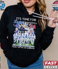 Official Los Angeles Dodgers It’s Time For Baseball Thank You For The Memories T Shirt