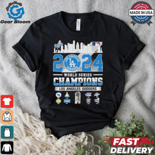 Official Los Angeles Dodgers MLB World Series Champions LA Skyline 2024 T Shirt