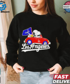 Official Los Angeles Dodgers Peanuts Drive a Car T shirt