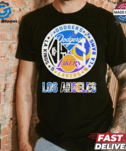 Official Los Angeles Dodgers, Rams, Lakers and Los Angeles Kings Los Angeles City Sports Logo Shirt