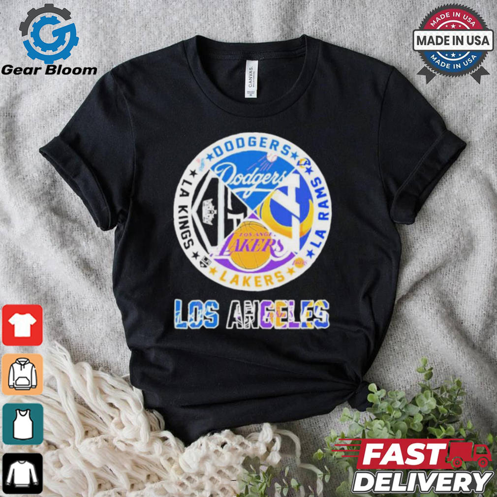 Official Los Angeles Dodgers, Rams, Lakers and Los Angeles Kings Los Angeles City Sports Logo Shirt Official Los Angeles Dodgers, Rams, Lakers and Los Angeles Kings Los Angeles City Sports Logo Shirt