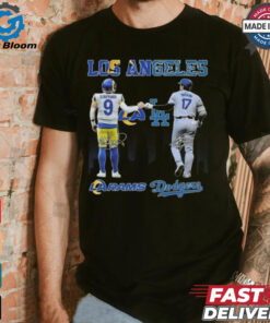 Official Los Angeles Rams Los Angeles Dodgers The Rivals In The City 2024 Signatures Shirt