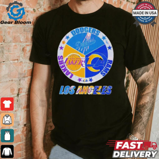 Official Los Angeles Team Sport Los Angeles Dodgers Los Angeles Lakers And Los Angeles Rams 2024 Shirt