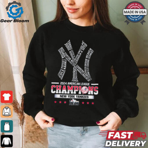 Official MLB ALCS 2024 American League Champions New York Yankees Players’ Name t shirt