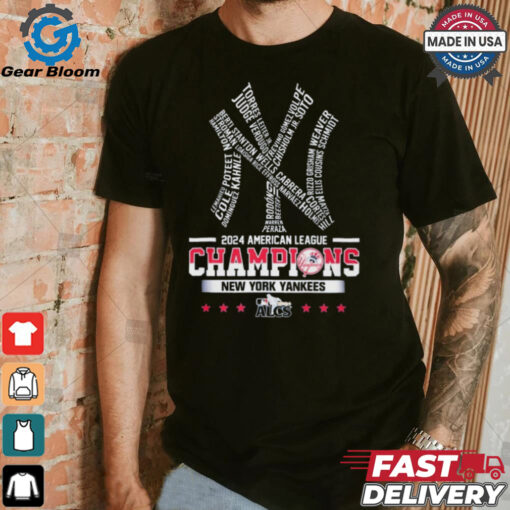 Official MLB ALCS 2024 American League Champions New York Yankees Players’ Name t shirt