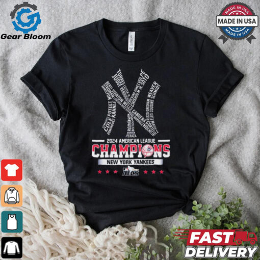 Official MLB ALCS 2024 American League Champions New York Yankees Players’ Name t shirt