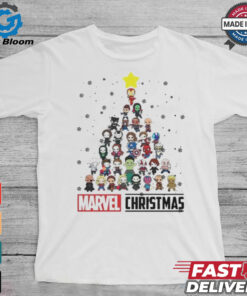Official Marvel Studios Avengers Characters Chibi Tree Christmas Shirt