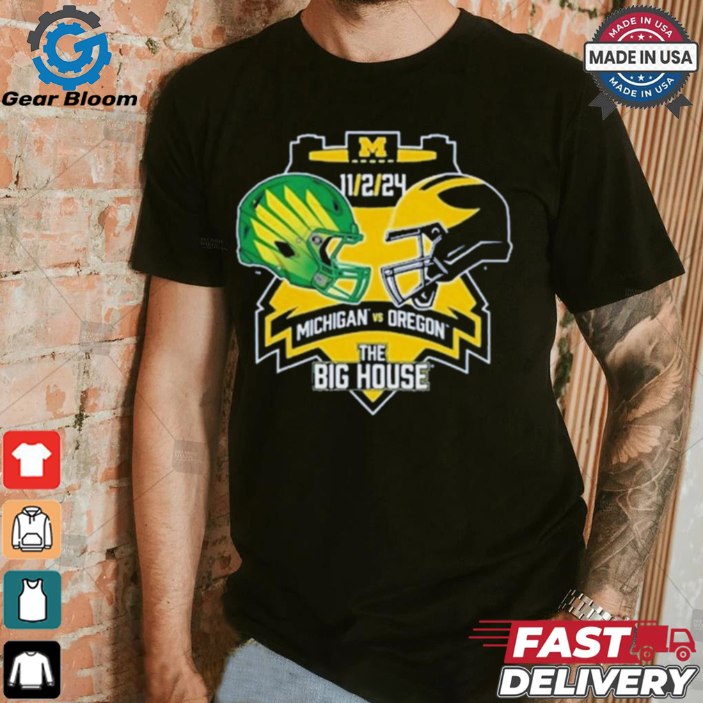 Official Matchup Michigan Wolverines vs Oregon Duck The Big House Nov 2 2024 t shirt Official Matchup Michigan Wolverines vs Oregon Duck The Big House Nov 2 2024 t shirt