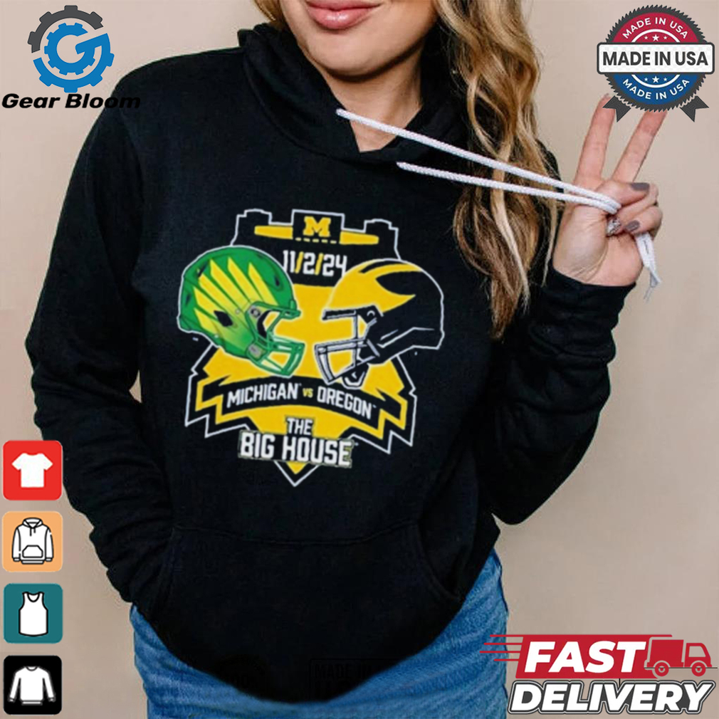 Official Matchup Michigan Wolverines vs Oregon Duck The Big House Nov 2 2024 t shirt Official Matchup Michigan Wolverines vs Oregon Duck The Big House Nov 2 2024 t shirt