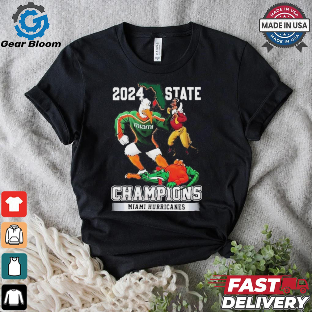 Official Miami Hurricanes 2024 2 Sided Canes State Champions T Shirt Official Miami Hurricanes 2024 2 Sided Canes State Champions T Shirt