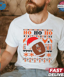 Official NFL Cincinnati Bengals Football Santa Claus Ho Ho Ho Christmas 2024 Shirt