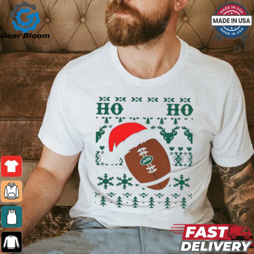 Official NFL New York Jets Football Santa Claus Ho Ho Ho Christmas 2024 Shirt