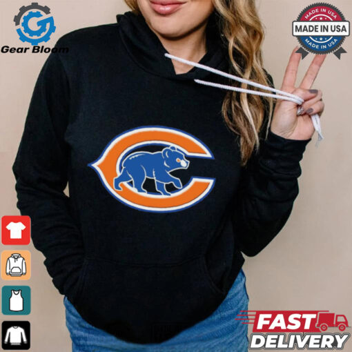 Official NFL x MLB Chicago Bears X Chicago Cubs Logo Mash Shirt