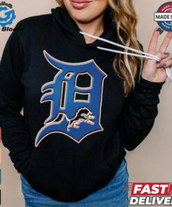 Official NFL x MLB Detroit Lions X Detroit Tigers Logo Mash Shirt