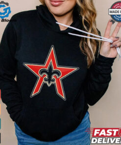 Official NFL x MLB New Orleans Saints X Houston Astros Logo Mash Shirt