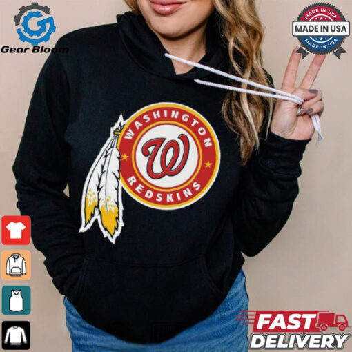 Official NFL x MLB Washington Redskins X Washington Nationals Logo Mash Shirt
