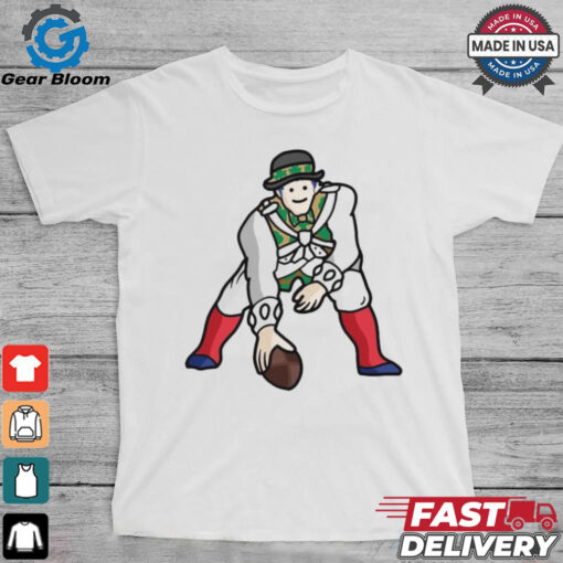 Official NFL x NBA Patriots X Celtics Logo Mash Combine Shirt