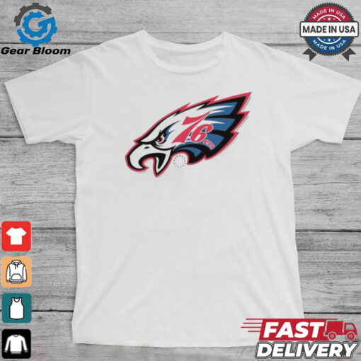 Official NFL x NBA Philadelphia Eagles X Philadelphia 76ers Logo Mash Shirt