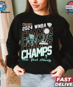 Official New York Liberty New Era 2024 WNBA Finals Champions Blackwash T Shirt