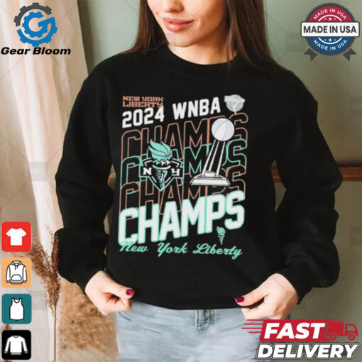 Official New York Liberty New Era 2024 WNBA Finals Champions Blackwash T Shirt