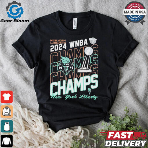 Official New York Liberty New Era 2024 WNBA Finals Champions Blackwash T Shirt