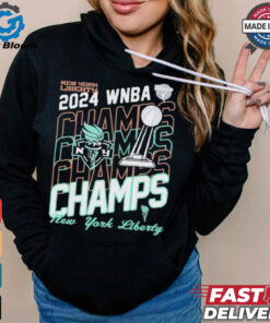 Official New York Liberty New Era 2024 WNBA Finals Champions Blackwash T Shirt