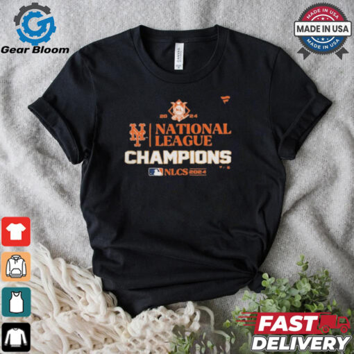 Official New York Mets 2024 NLCS National League Champions Locker Room Logo Tee Shirt