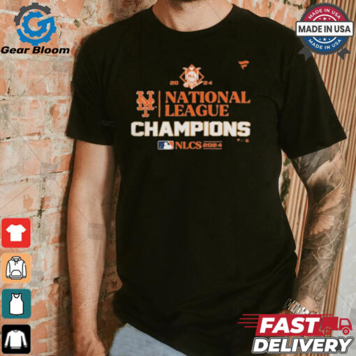 Official New York Mets 2024 NLCS National League Champions Locker Room Logo Tee Shirt