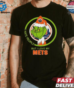 Official New York Mets MLB Christmas Grinch I Hate People But I Love My Favorite 2024 Shirt