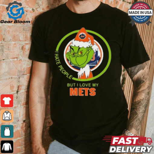 Official New York Mets MLB Christmas Grinch I Hate People But I Love My Favorite 2024 Shirt